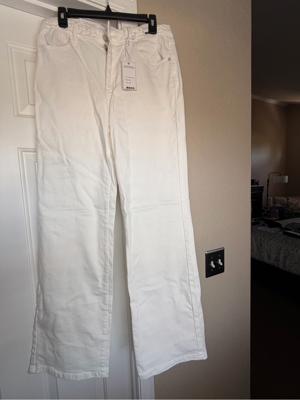 Judy Blue White High-Waist Jeans with Braided Waistband